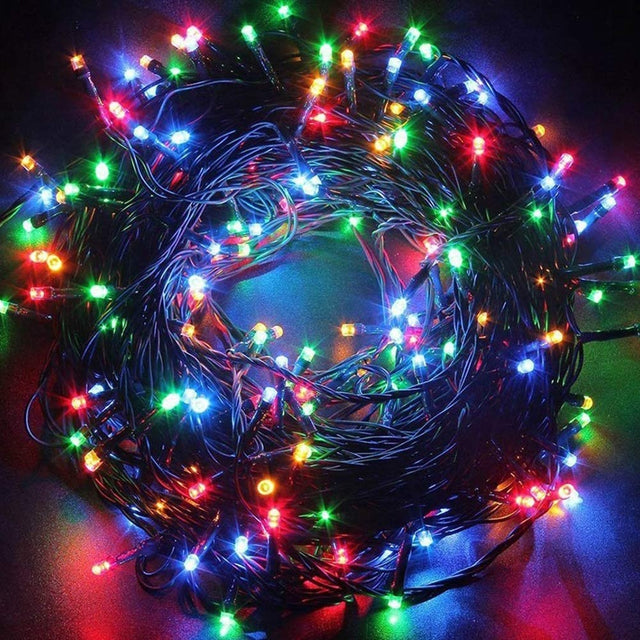 String of multi-colored micro LED lights.