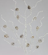 31" Glittered Pine Cone Birch Spray