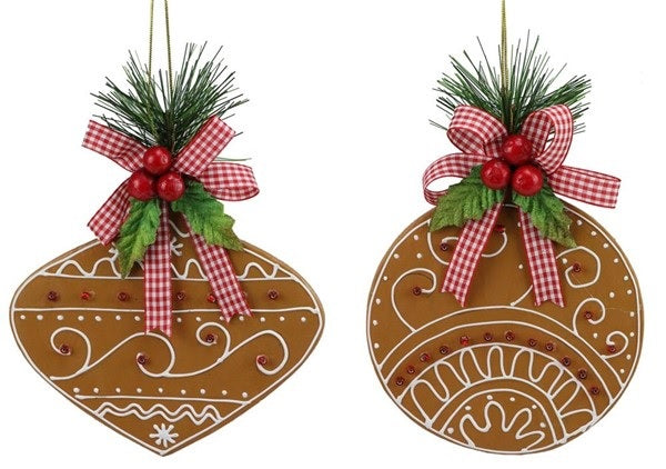 7" Flat Gingerbread Cookie Ornaments