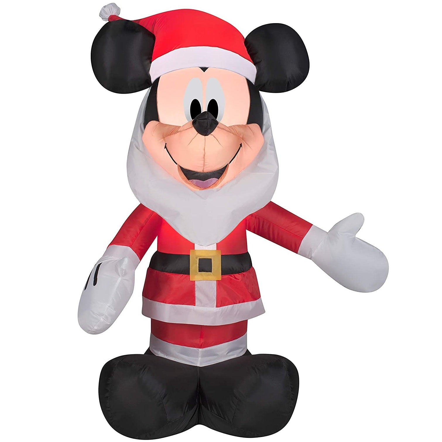 Mickey Mouse with Santa Beard Inflatable Disney Holiday Decor