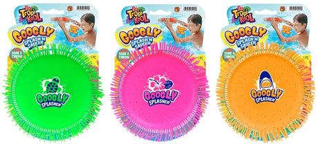 Water frisbee with dangling tentacles around the sides.