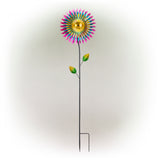 Metal Daisy Wind Spinner Stake