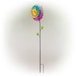 Metal Daisy Wind Spinner Stake