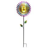 Metal Daisy Wind Spinner Stake