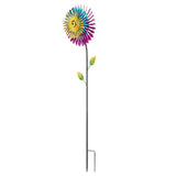 Metal Daisy Wind Spinner Stake