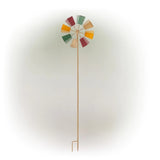 Multi-Colored Metal Windmill Spinner Stake Yard Decoration