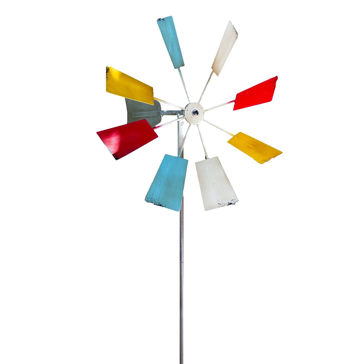 Multi-Colored Metal Windmill Spinner Stake Yard Decoration