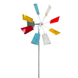 Multi-Colored Metal Windmill Spinner Stake Yard Decoration