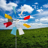 Multi-Colored Metal Windmill Spinner Stake Yard Decoration
