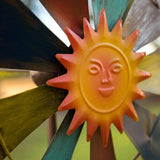 Sun Face Multi-Colored Windmill Stake