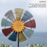 Sun Face Multi-Colored Windmill Stake