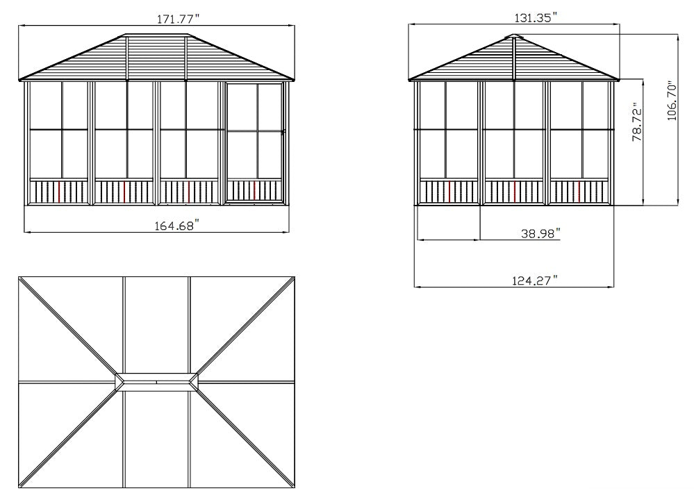 10' x 14' Sojag Hard Top Sun Shelter | Sojag Gazebos | Sojag