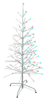 4' Color-Changing LED White-Wrapped Birch Tree (Warm White to Multi)
