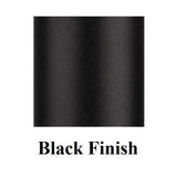 An up close view of the black frame finish.