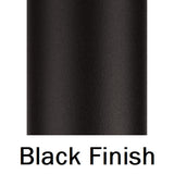 An up close view of the black color of this frame finish.
