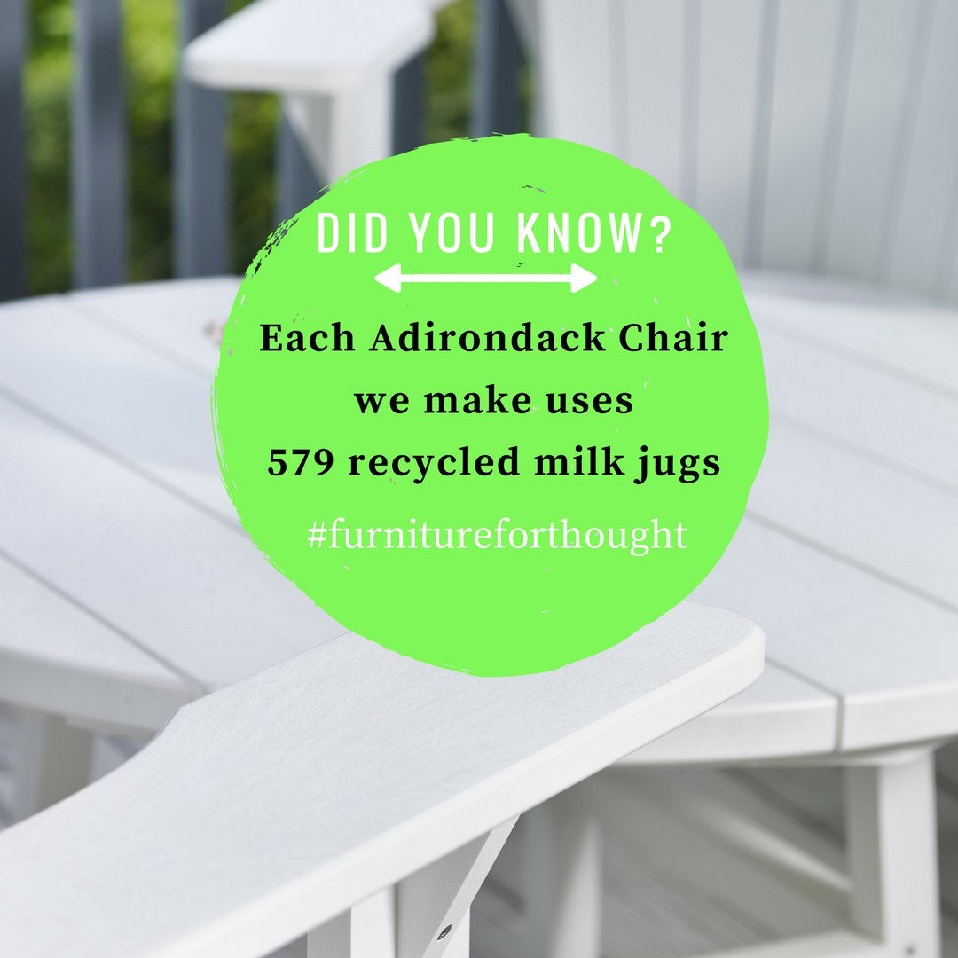 Did you know? Each Adirondack chair made from Adams Manufacturing uses 579 recycled milk jugs!