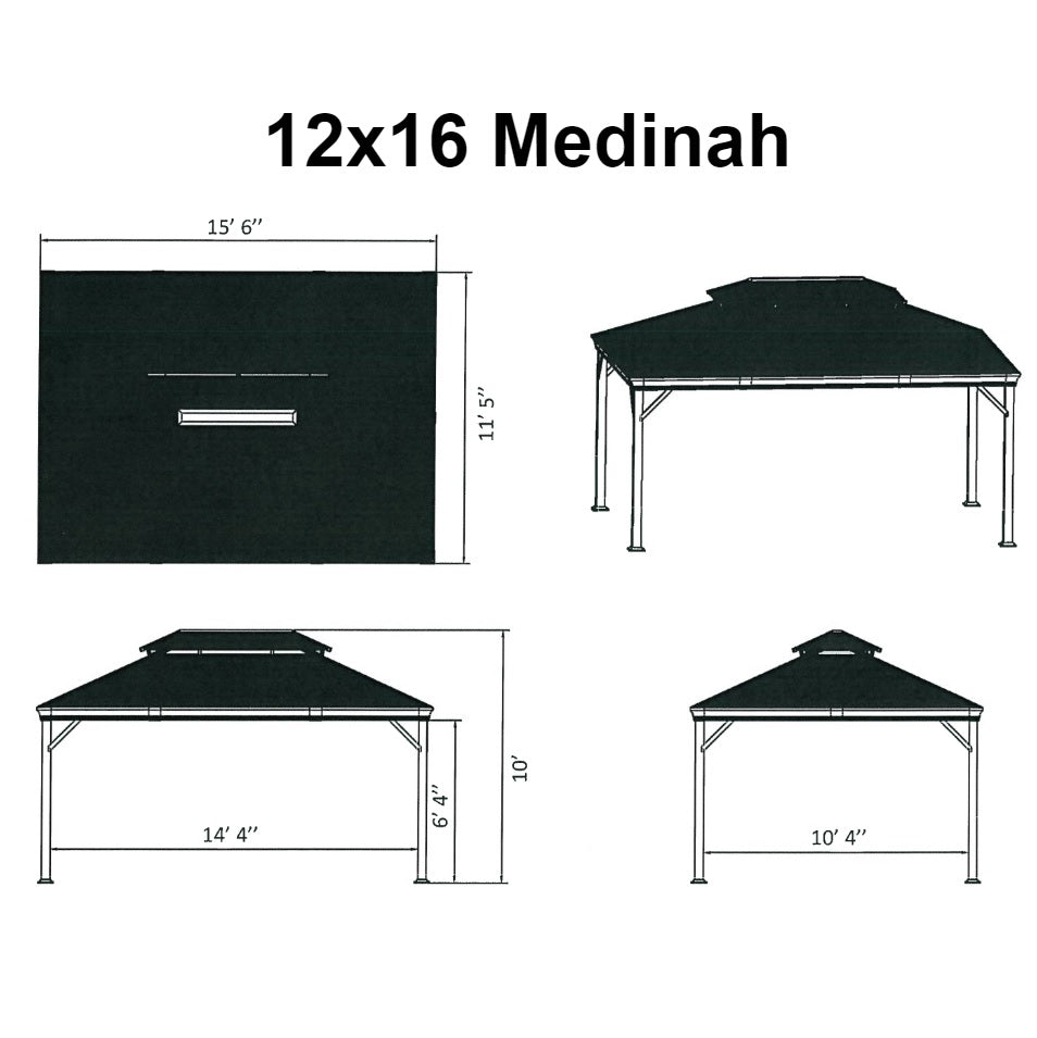 12' x 16' Medinah Hard Top Sun Shelter