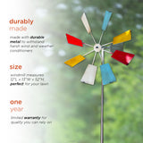 Multi-Colored Metal Windmill Spinner Stake Yard Decoration
