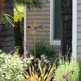 Multi-Colored Metal Windmill Spinner Stake Yard Decoration