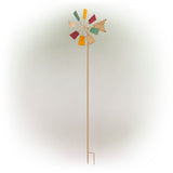 Multi-Colored Metal Windmill Spinner Stake Yard Decoration