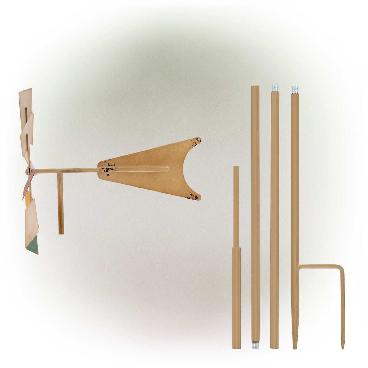 Multi-Colored Metal Windmill Spinner Stake Yard Decoration