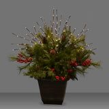 36" LED Twinkle Light Burst Twig Bush Light-Up Wire Decor