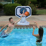 Pool basketball hoop with a Minnesota Timberwolves logo on it.