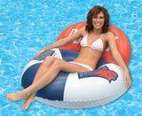 Pool lounger with Charlotte Bobcats logos on it.