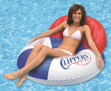 Pool lounger with Los Angeles Clippers logos on it.