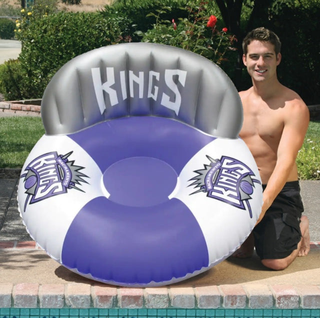 Pool lounger with Sacramento Kings logos on it.