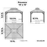 Gray Curtains for Provence Hard Top Gazebos by Sojag