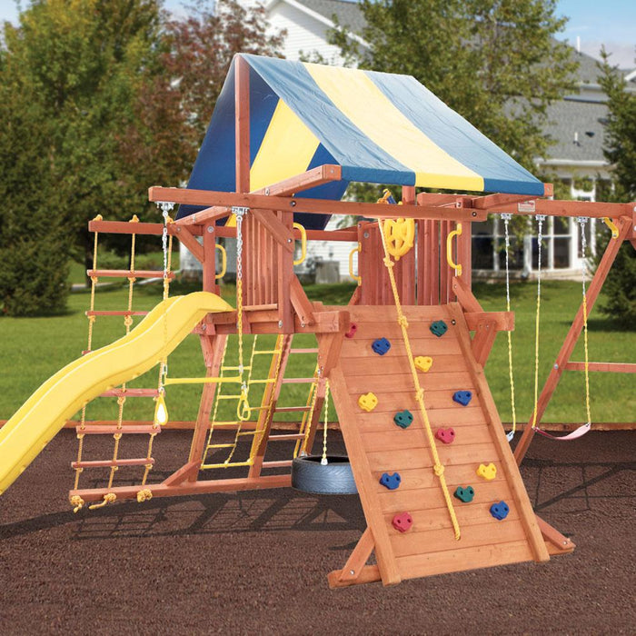 Backyard - Oak Park Wooden Playcenter With Multi-Color Tarp