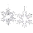 Ornaments shaped like clear snowflakes.