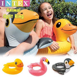 Inner tubes for kids shaped like different animals.