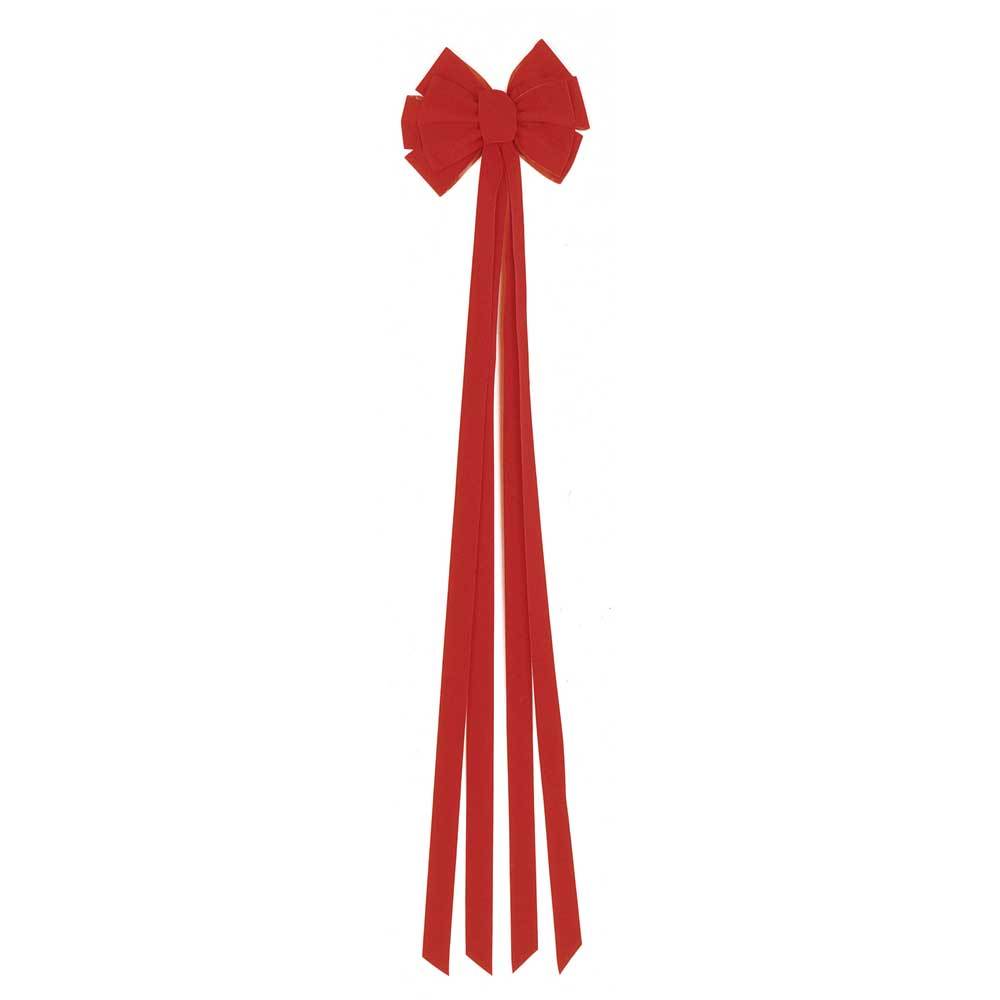Christmas - 10" X 55" 10 Loop Red Velvet Christmas Tree Topper Bow