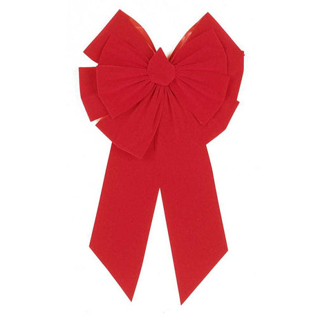 Christmas - 18" X 35" 11 Loop Red Velvet Deluxe Christmas Bow