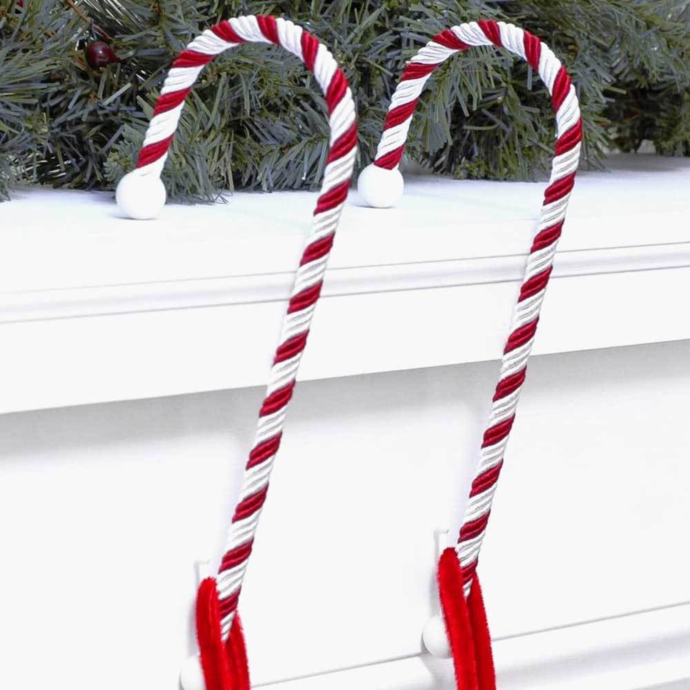 Christmas - 2 Pack Candy Cane Christmas Stocking Holders By Haute Decor