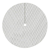 Christmas - 48" Silver Sparkling Criss Cross Trim Silk Christmas Tree Skirt