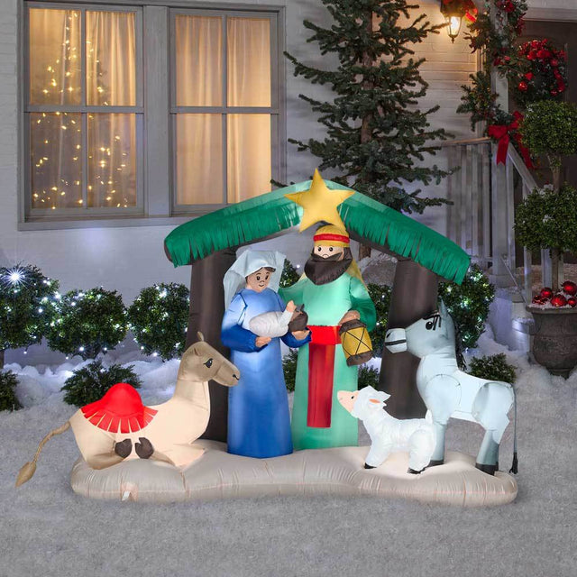 Christmas - 5' Airblown® Inflatable Nativity Christmas Scene By Gemmy