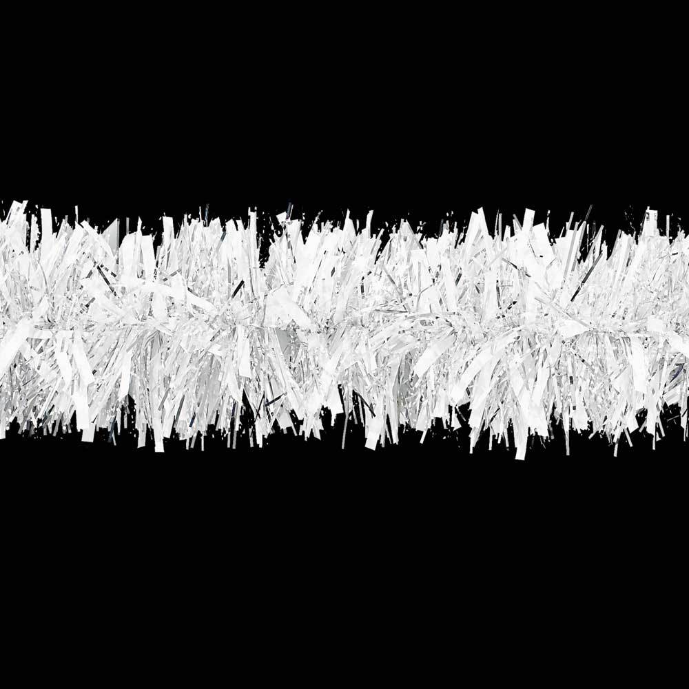 Christmas - Decorator White/Silver/Snow Tinsel Christmas Garland
