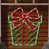 Christmas - Illuminated Present Window Silhouette