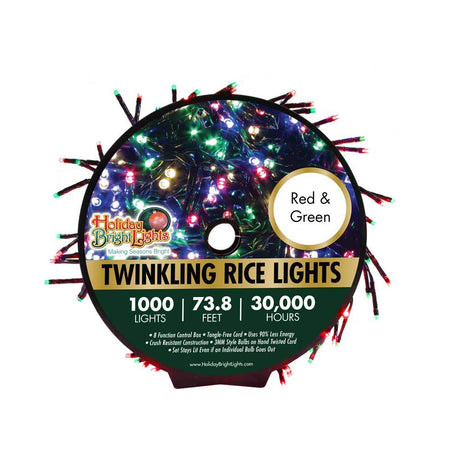 Red and Green twinkling rice lights.
