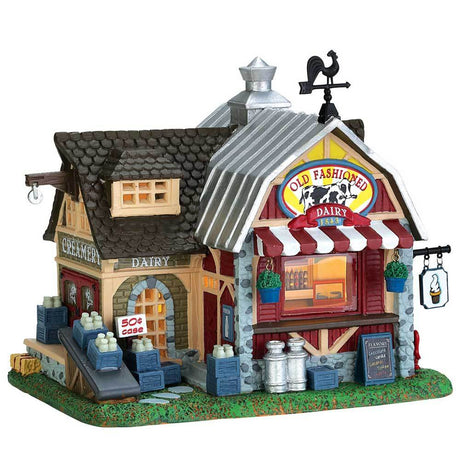 Christmas - Lemax Harvest Crossing Lighted Building: Old Fashioned Dairy #75216