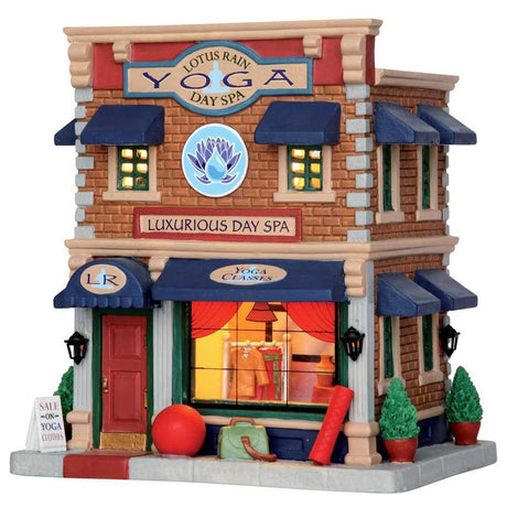 Christmas - Lemax Plymouth Corners Lighted Building: Lotus Rain Yoga Studio #55004