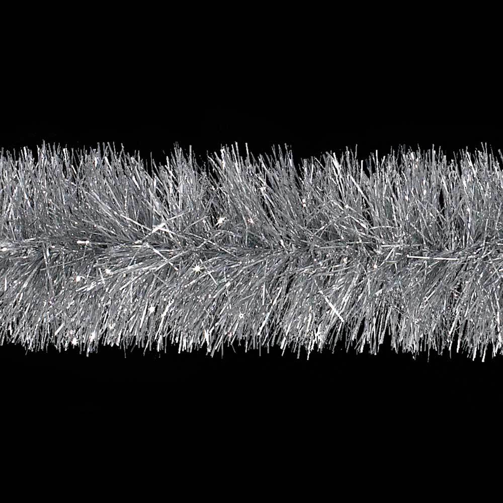 Christmas - Super Plush Silver Tinsel Christmas Garland