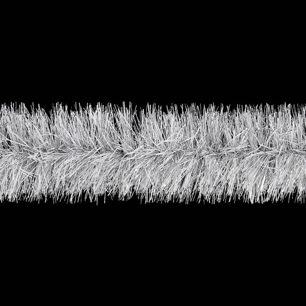 Silver and white decorating tinsel.