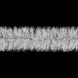 Silver and white decorating tinsel.