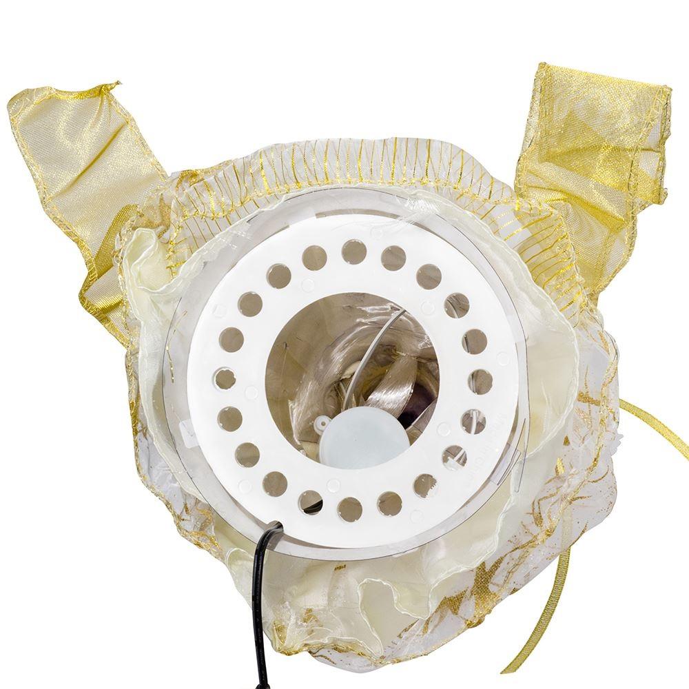 Fiber Optic Ivory and Gold Color-Changing LED Angel Tree Topper