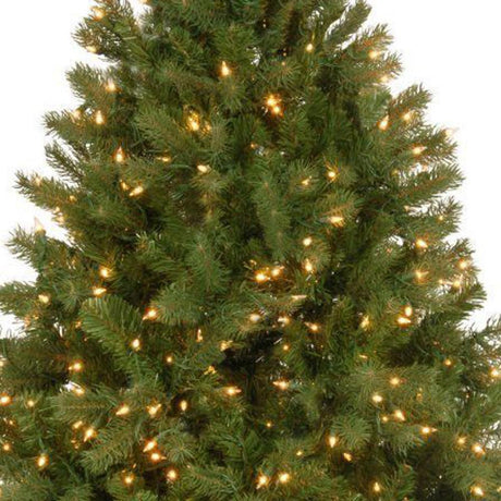 Artificial tree pre-lit with clear lights.