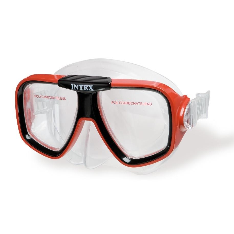 Red swimming mask.